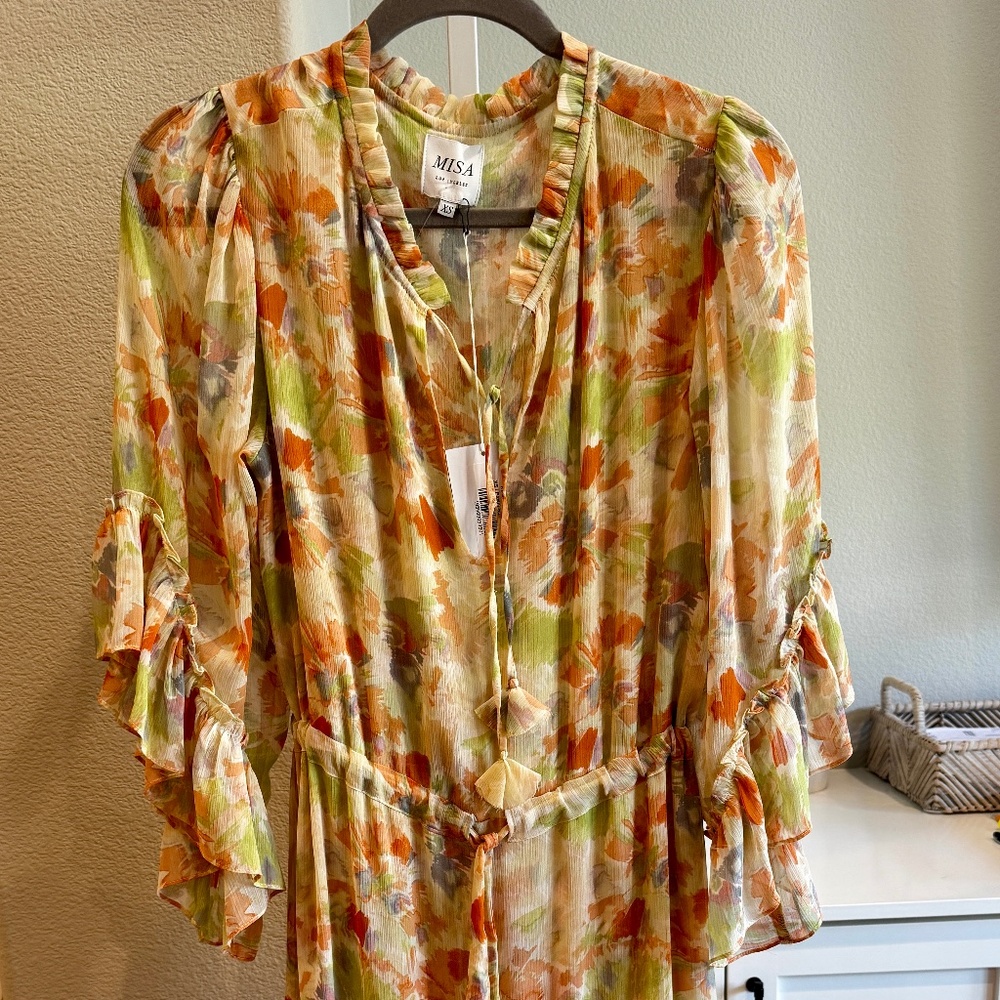 MISA MARCELE DRESS PASTEL SPLASH XS - Picture 7 of 11